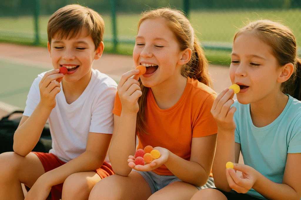 kids enjoying punchies protein gummies